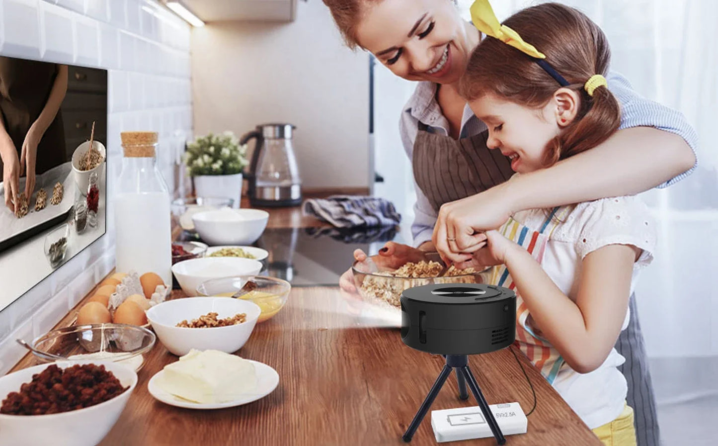 HD Outdoor Home Theater  Projector YT200 Portable LED Projector Media Player Audio Projectors Wired Screen For iPhone/Android