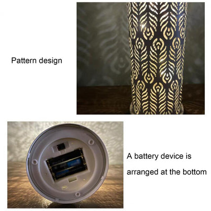 New Moroccan White Hollow Led Wind Lamp Wrought Iron Lantern Home Bedroom Living Room Atmospheres Decorative Lamp Ornaments