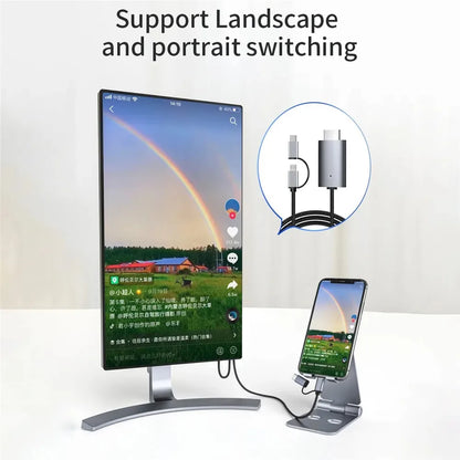 LD39 Wire HD Streaming Display TV Stick Dongle Micro USB Type C to HDMI Cable Mirroring Screen for Android Phone Tablet to TV
