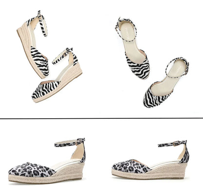 Ladies Casual Wedges Summer New Platform Sandals Fashion High Heels Espadrilles Sandals Roman Buckle Sandals