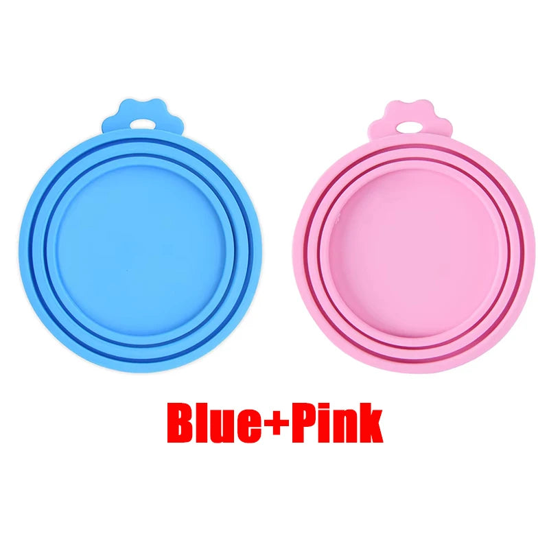 Reusable Pet Food Can Cover and Spoon Portable Dogs Cat Storage Tin Cap Lid Seal Cover Health Pet Supplies Pet Silicone Lids Can
