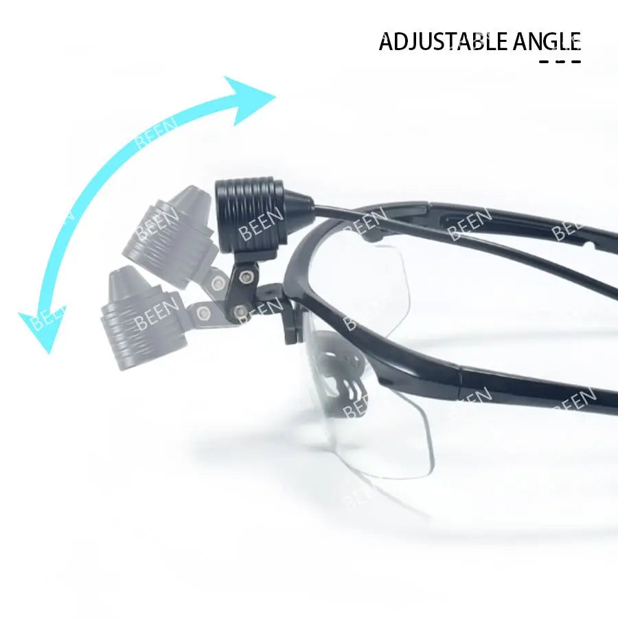 BEEN Oral Dental Headlight 3W LED Dentist Surgical Operation Headlamp with Protection Glasses Rechargeable Lithium-ion Loupes