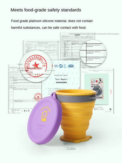 Silicone Bowl Foldable with Lid Camping Baby Travel Portable Round Large Food Container Heat Resistant Salad Bowl