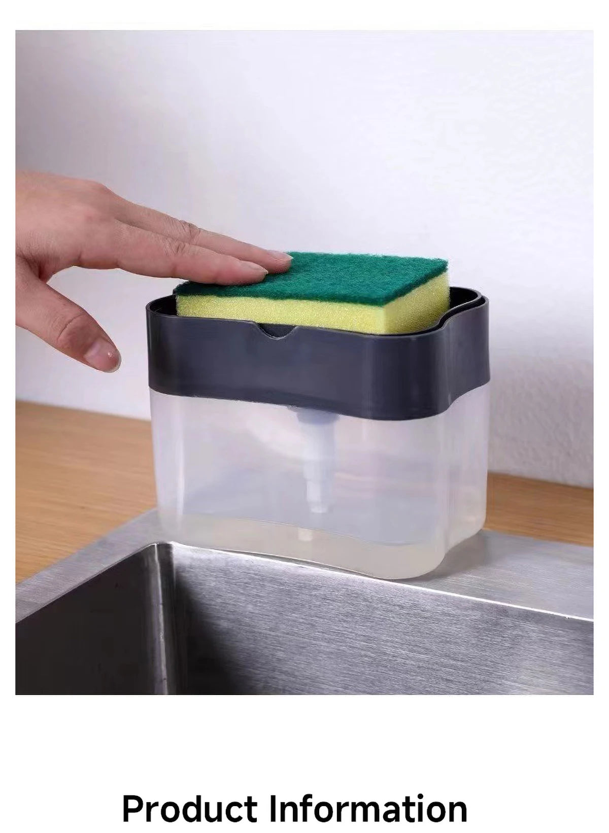 1 Dish Detergent Dispenser Kitchen Detergent Press Portable Soap Dispenser Pak Clean Cloth Dishwashing