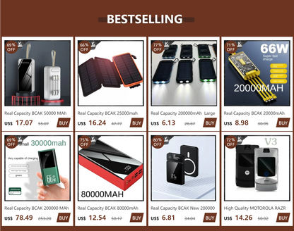 30000mAh 50000mAh 120W Fast Charging Transparent Power Bank 200000mAh Large-capacity Mobile Power Supply BCAK  Mobile Phones