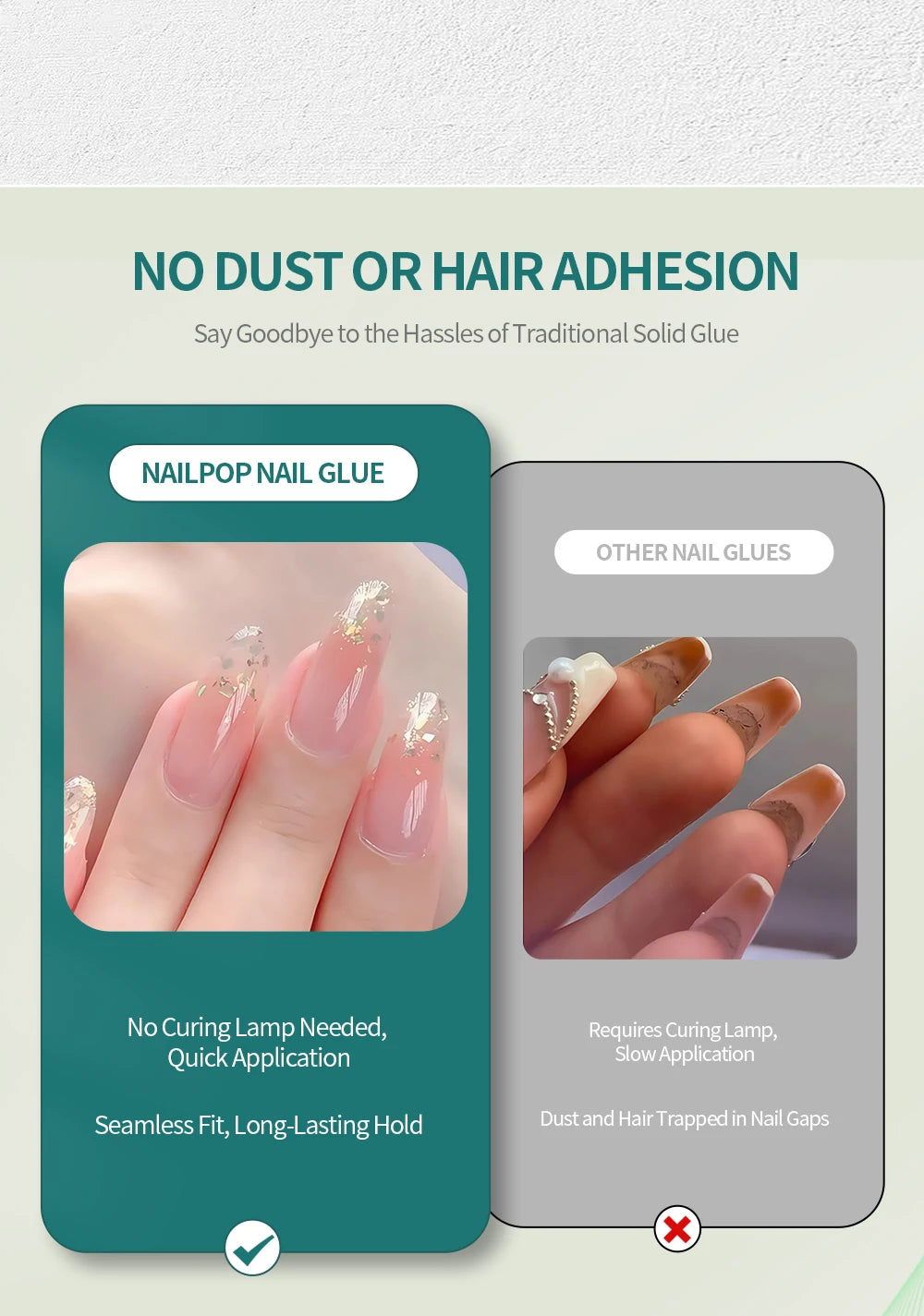 Nailpop Press On Nail Glue Super Strong Long Lasting Fast Drying No UV Lamp Needed Hypoallergenic Gentle Adhesive for Fake Nails