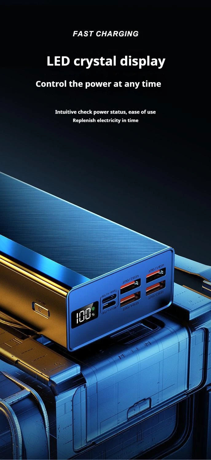80000mAh Large Capacity Portable Power Bank 120W Super Fast Charging Mobile Power Supports The Simultaneous Use Of 5 Devices