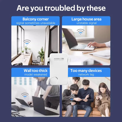 3000Mbps WiFi Repeater Dual Band 2.4Ghz 5GHz Wireless WiFi Extender WiFi 6 Amplifier Range Extender Wi-Fi Booster Range Signal
