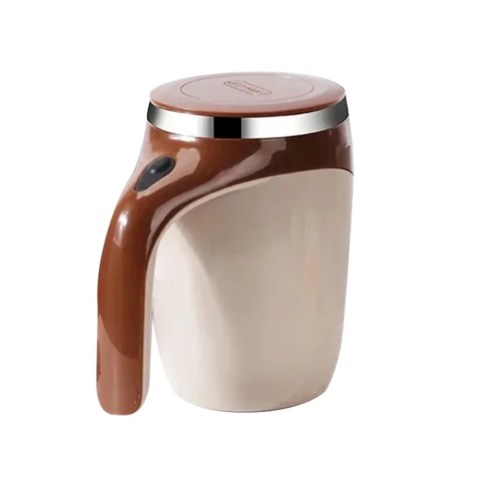 Self mixing mug: a self mixing coffee cup, a rotating home office travel mixing cup, used for mixing coffee, chocolate, etc