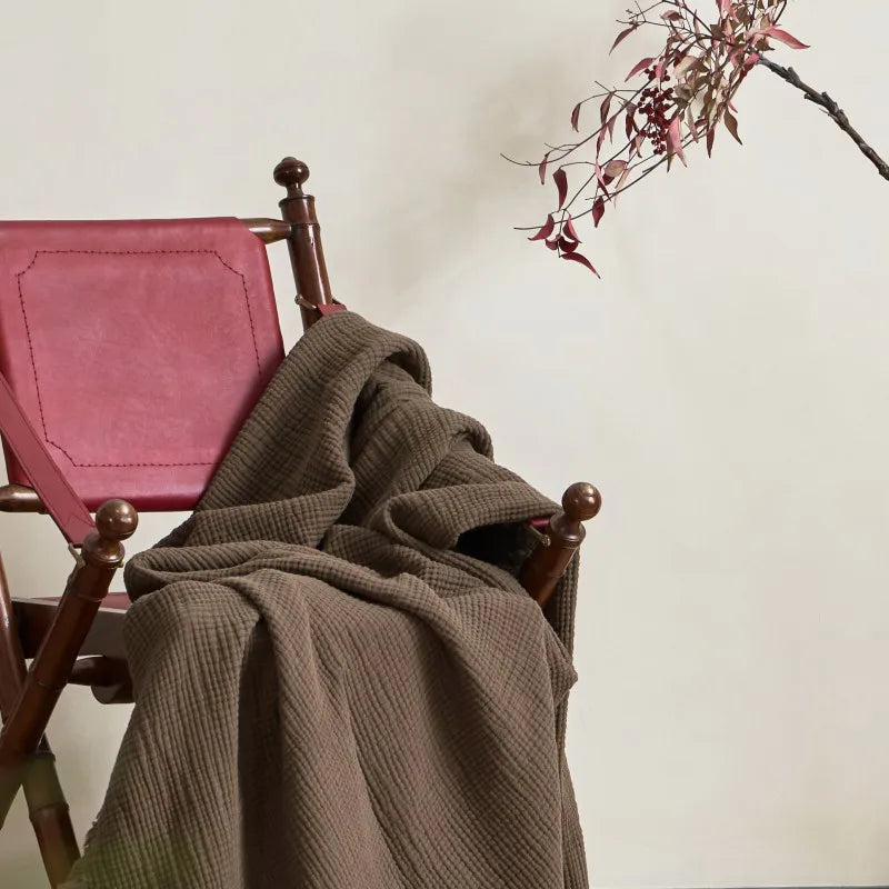 Maillard Cotton Blankets Four Layers Of Gauze Sofa Cover Blanket With Tassel AB Side Office Nap Decorative Bed Muslin Blanket