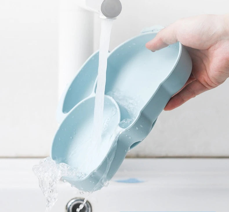 Baby Silicone Tableware Set   Plate with sucker Waterproof Bib Newborn Feeding Burp Toddler Dinner Plate