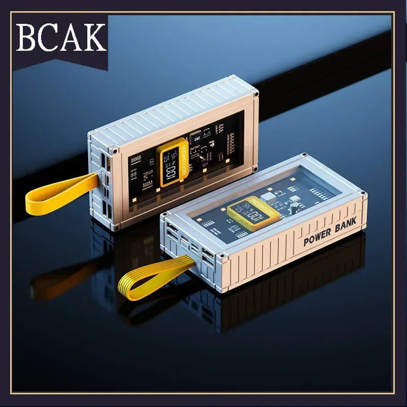 BCAK  Brand discount store 30000mAh 50000mAh 120W Fast Charging Transparent Power Bank 200000mAh Large-capacity Mobile Power