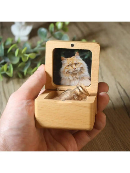 Customized pet souvenir gifts, wooden pet hair souvenir box, personalized pet fur souvenirs