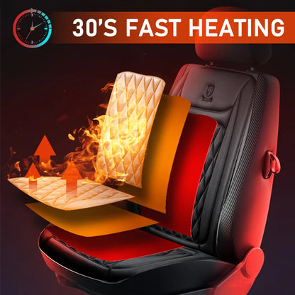 Car Heated Seat Cover 12/24V 30‘ Fast Heating Seat Cushion Universal Car Seat Heater Durable Cloth Thicken Car Heating Pad Seat