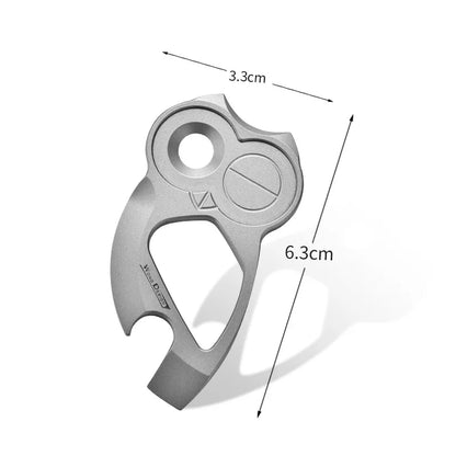 EDC Titanium Alloy  Multifunctional Tools Owl Shape Bottle Opener Portable Mini Wrench Outdoor Tools
