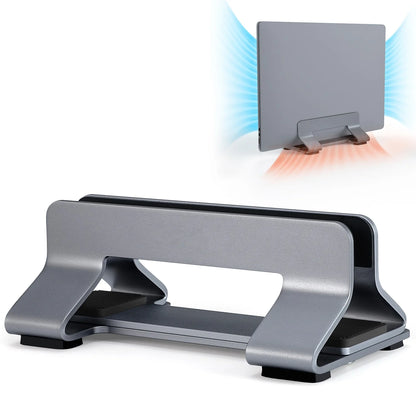 Laptop Stand Vertical Tool-Free Adjustable Aluminum Vertical Laptop Stand Holder Width From 12-30mm Support Almost All Laptop