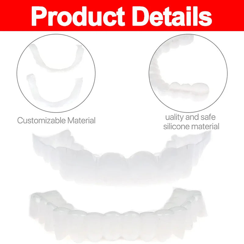 Teeth Veneers Whitening Dentures Braces Temporary False Teeth Cover Perfect Smile Comfortable Fit Denture Kit