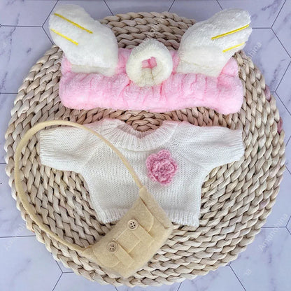 1set Clothes Suit Exquisite Soft Knitted Sweater DIY Accessories For 30cm Kawaii Yellow Duck Lalafanfan Plush Toys Stuffed Dolls