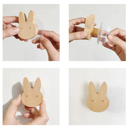 1pcs Animal Wooden Hooks Cute Room Decor Hook Wall Keychain Coat Hook Home Door Wood Hook Hanger Kitchen Accessories Gadget