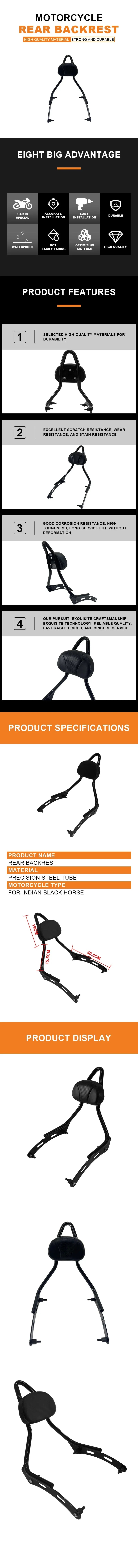 Motorcycle Rear Backrest For the Indian Chief Bobber Dark Horse 2022 2023 High Quality Passenger Seat Back Accessories