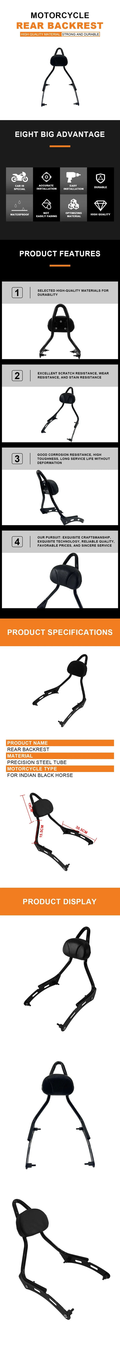 Motorcycle Rear Backrest For the Indian Chief Bobber Dark Horse 2022 2023 High Quality Passenger Seat Back Accessories