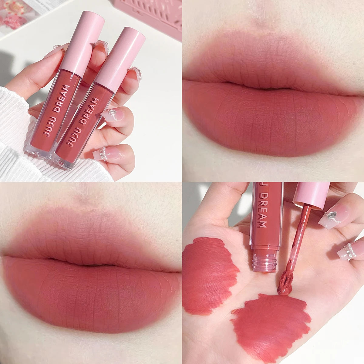 Floral Lip Gloss Water Mist Lip Tint Matte Lightweight and Translucent Lip Stain Whitening Lipstick Non-Transfer