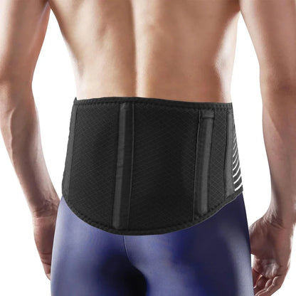 Breathable Back Brace for Lower Back Pain - Lumbar Support Belt w/ Pad for Men & Women - Sports & Work Support"