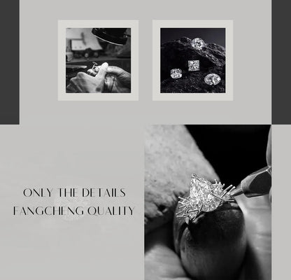 ATTAGEMS Luxury Round Cut 2.5mm Moissanite Ring for Women Man 925 Sliver Sparkling Fine Jewelr Engagement Wedding Party Gift New