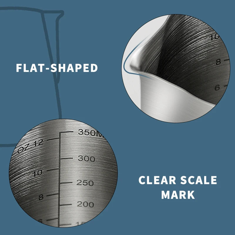 Coffee Milk Frothing Jug Stainless Steel Latte Art Measurement Jug Coffee Latte Frothing Art Jug Barista Tool Coffee Accessories