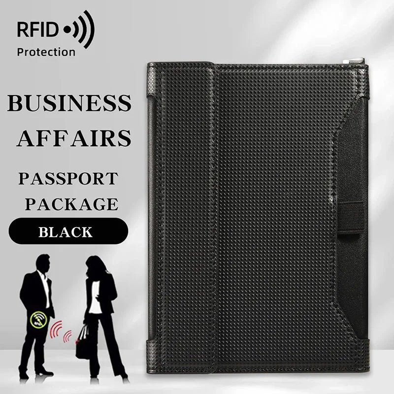 Travel Essentials RFID Blocking Passport Holder Multifunctional Large Capacity Passport Cover Gifts Business Travel Card Case