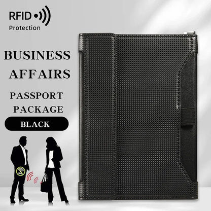 Travel Essentials RFID Blocking Passport Holder Multifunctional Large Capacity Passport Cover Gifts Business Travel Card Case
