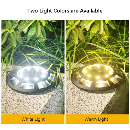 Solar Ground Light with Smart Light Sensor, LED Path Lights for Garden Yard Stairs
