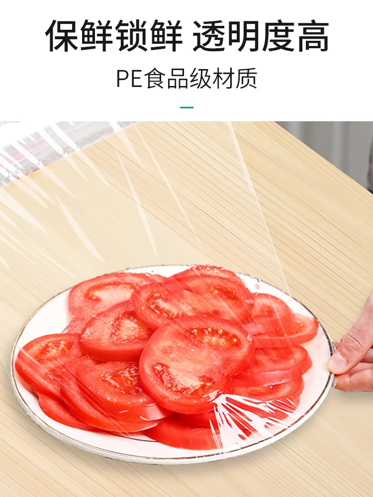 Large Roll Fresh-keeping Film PE Food Household Economic High Temperature Resistant Kitchen Food Packaging Food Wrap Food Cover