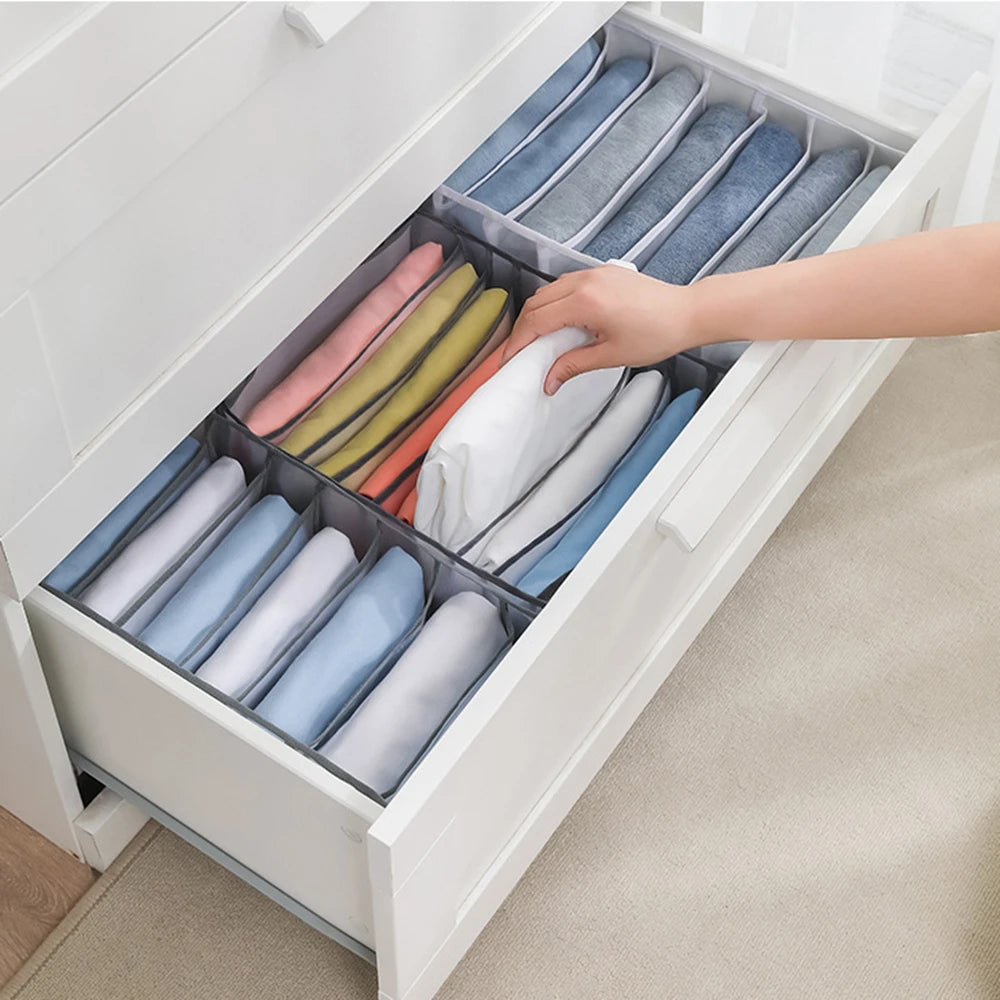 Wardrobe Clothes Organizer 12/9/5 Grids Closet Organizers and Storage for Clothing Jeans Socks Skirts Bra Storage Box Closet