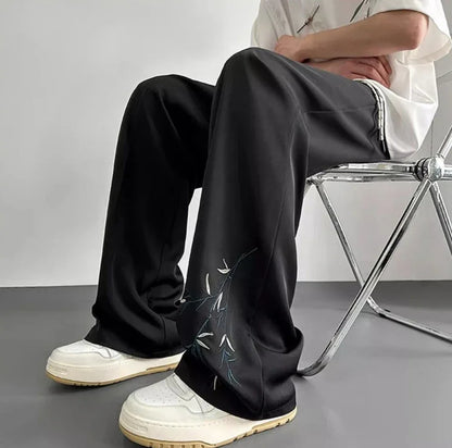 Social Tailoring Business Work Man Suits Pants Office Ice Silk Cooling Trousers for Men Fabric Korean Style Clothes Designer Up