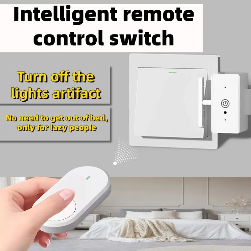 Smart Wireless Light Switch Remote Control for Bedroom/Lazy People, Auto On/Off, Smart Home Device