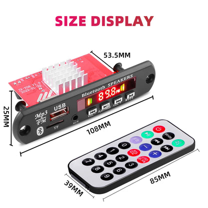 60W 120W Amplifier DC 12V MP3 Decoder Board Calling Recording Bluetooth 5.0 Car MP3 Player USB Module FM With Remote Control