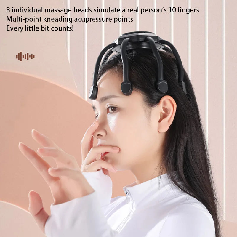 Electric Scalp Massager Cordless Portable Head Massager Headache Deep Relaxation Stress Relief Meridian Massage Claw Tools