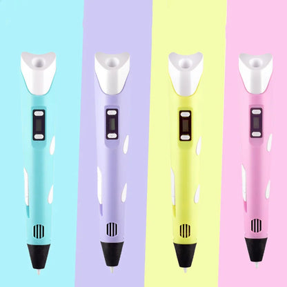 2023 Handwork 3D Pen 3d Printing Pen DIY Drawing Pens PLA Filament Birthday Christmas Gift For Kids Children with Power Adapter