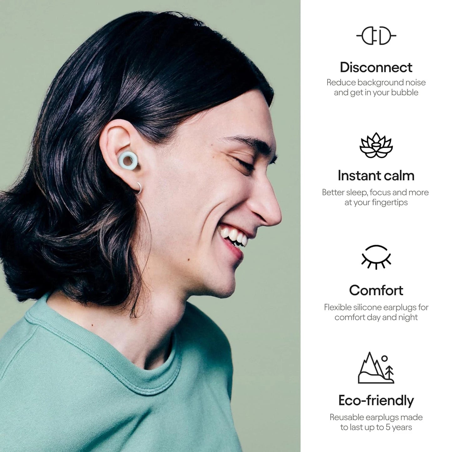 Earplugs-High Fidelity Hearing Protection for Musicians,DJ,Festivals,Concerts&Nightlife–18dB&NRR 7 Noise Reduction Ear Plugs