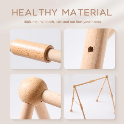 Baby Toys Play Gym Wood Baby Toy 0 to 6 Months Activities for Baby Wooden Newborn Furniture Baby Activity Gym Baby Rattle Toys