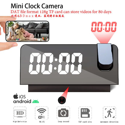 2025HD4K clock camera, wireless WiFi camera, smart home monitoring, pet camera, DIY camera, mini camera, nanny style monitoring