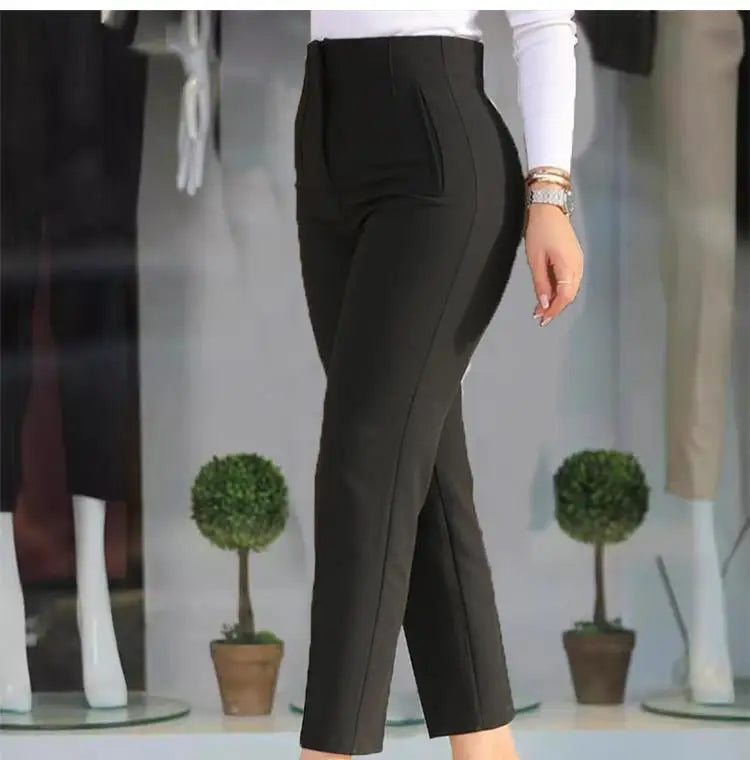 C.New S Wear High waist Pants for Women Formal Pants Office outfits Pencil Trousers Fashion Office Black Apricot Ladies Pants