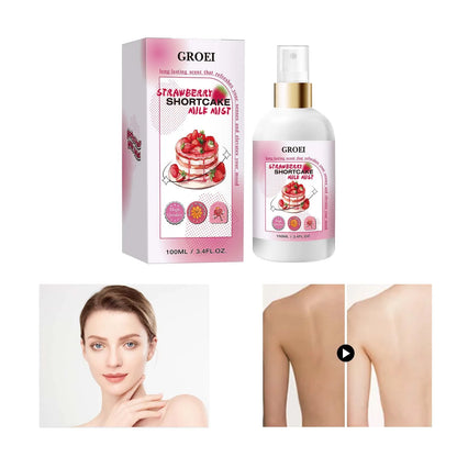 100ml Body Spray Strawberry Shortcake Milk Mist Long Moisturizing Brightening Soothing Body Increase Elasticity Firming Sprsy
