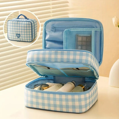 Storage Organizer Large Capacity Makeup Bag Portable Double-layer Clothing Storage Bag Handheld Waterproof Toiletry Bag Girl