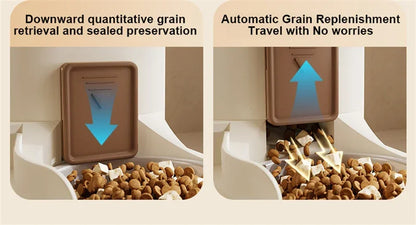 Pet Cat Automatic Feeder, Water Dispenser, Large Capacity Dry Wet Separation Food Container, Pet Supplies