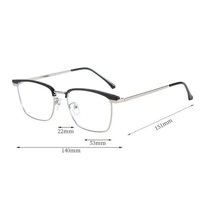 Photochromic Anti Radiation  Glasses  Korean Square Metal Men Women Eyeglasses Fashion Anti Blue Light Glass