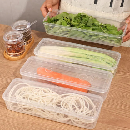 Fresh Box Refrigerator Storage Boxes Scallions Food Container with Lid Cold Crisper Sealed Kitchen Fresh Fruit Fridge Organiser