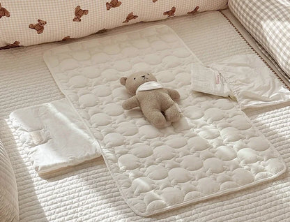 INS Simplicity Korean Diaper Changing Mat for Newborn Cartoon Bear Infant Baby Changing Pad Cover Portable Baby Changing Pad