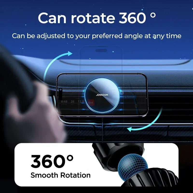 Joyroom Magnetic Car Phone Mount Wireless Fast Car Charger for iPhone Holder 15W Magnetic Car Phone Holder Mount Wireless